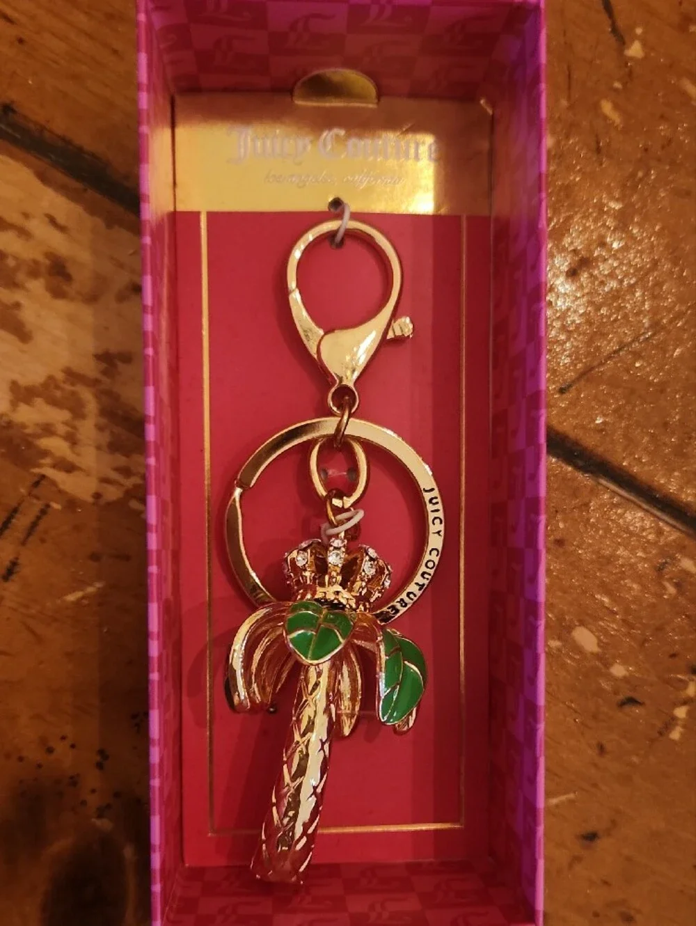 Juicy Couture Palm Tree With Crown Keychain Holder.